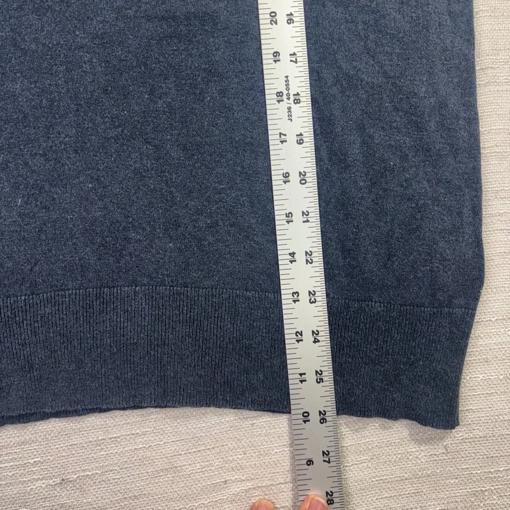 Banana Republic Mens Silk Cashmere Blend V-Neck Sweater Blue Heather Size Medium